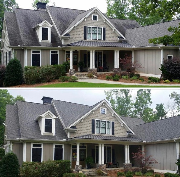 Residential soft washing